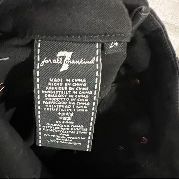 7 For All Mankind High Waist Ankle Skinny Coated Metallic Leopard Print Jeans 24 - Picture 10 of 11